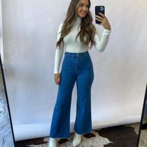 ANNIEWEAR  STRETCH WIDE LEG DENIM JEANS - SIZE XL